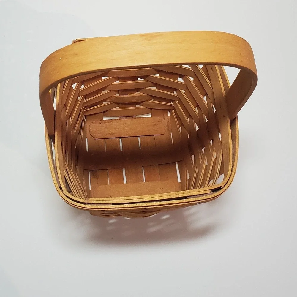 Longaberger tall narrow basket with handle 1996 - see description for dimensions